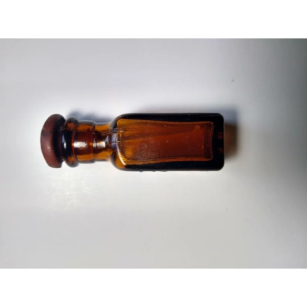 Amber Glass Poison Bottle Tincture Iodine Skull Crossbones Apothecary K2 Dauber
